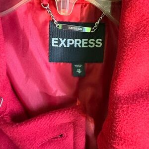 Express Double-Breasted Peacoat - SIZE XS | Color: RED